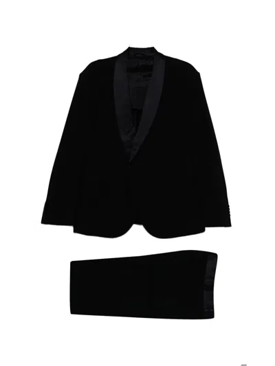 Giorgio Armani Shawl-collar Suit In Black