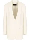 Giorgio Armani Glitter Silk-cady Single-breasted Jacket In White