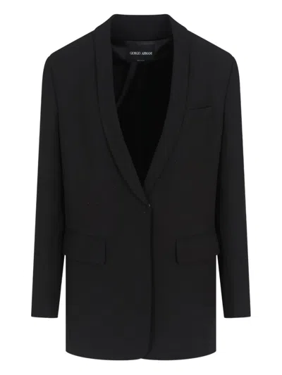 GIORGIO ARMANI SHAWL-LAPEL POCKET COAT