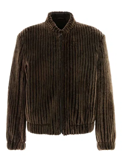 GIORGIO ARMANI SHEARLING BOMBER JACKET