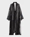 Giorgio Armani Sheer Crystal Embellished Kimono In Solid Black