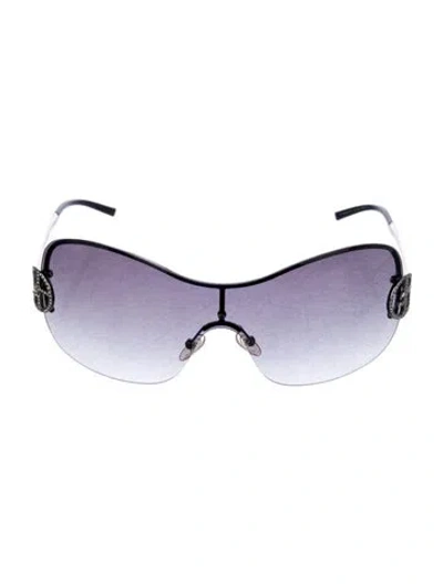 Pre-owned Giorgio Armani Shield Gradient Sunglasses In Silver