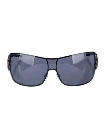 Pre-owned Giorgio Armani Shield Tinted Sunglasses In Black