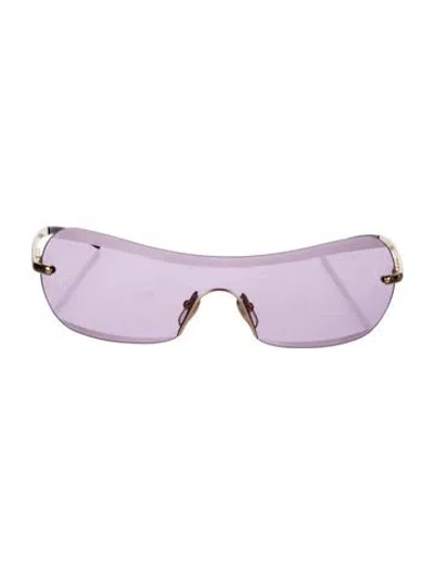 Pre-owned Giorgio Armani Shield Tinted Sunglasses In Black