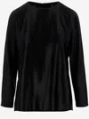 Giorgio Armani Shiny Effect Silk Sweater In Black