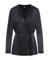 Giorgio Armani Shiret Embellished Satin Top In Black