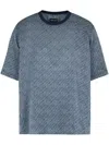 Giorgio Armani T-shirt Shirt In Chevron-print Silk