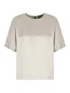 Giorgio Armani Crewneck Blouse In Viscose And Cupro