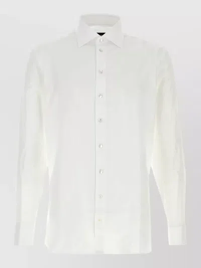 Giorgio Armani Long-sleeve Button-down Shirt In White