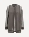 Giorgio Armani Collared Shirt And Sheer Sleeveless Top Set In Brown