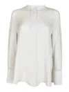 Giorgio Armani Band Collar Plain Shirt In Black
