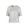 Giorgio Armani Ash Grey Shirt With Discreet Rear Zip Fastening In Blue