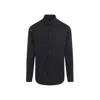 Giorgio Armani Long-sleeved Button-up Shirt In Blue