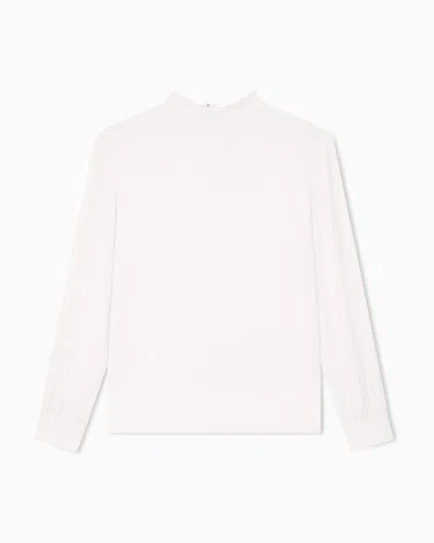 Giorgio Armani Shirt Cashmere Regular Fit Silk Triple Georgette In White