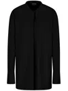 Giorgio Armani Sophisticated Mandarin Collar Shirt In Black