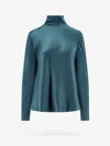 Giorgio Armani Silk Turtleneck Long-sleeve Blouse In Green