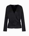 Giorgio Armani Shirt In Double-sided Silk Satin In Black