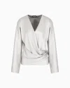 Giorgio Armani Shirt In Double-sided Silk Satin In Gray