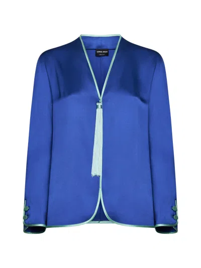 Giorgio Armani Shirt In Mazarine Blue