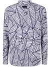 Giorgio Armani Casual Shirts In Silver Blue