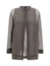 Giorgio Armani Collared Shirt And Sheer Sleeveless Top Set