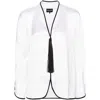 Giorgio Armani Tassel Silk Blouse With Contrast Tipping