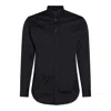 Giorgio Armani Long Sleeve Shirt In Navy Blue Cotton In Blue