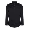 Giorgio Armani Cotton-blend Shirt In Black