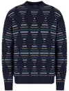 Giorgio Armani Man Sweater Navy Size 46 Virgin Wool In Multicolour