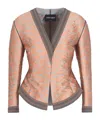 Giorgio Armani Short Jacket In A Jacquard Silk Blend In Pink