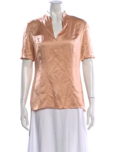 Pre-owned Giorgio Armani Short Sleeve Blouse In Pink