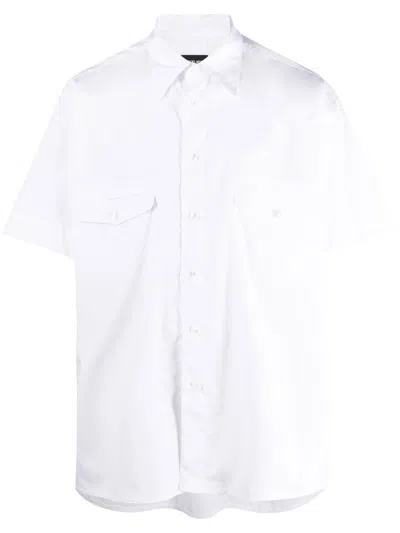 Giorgio Armani Short-sleeve Button-up Shirt In 白色