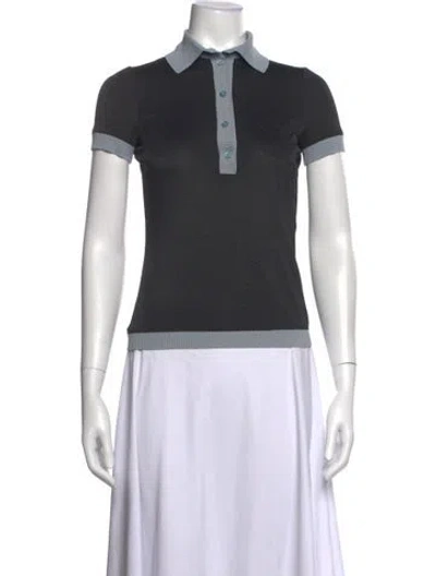 Pre-owned Giorgio Armani Short Sleeve Polo In Grey