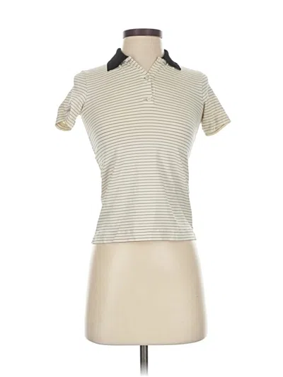 Pre-owned Giorgio Armani Short Sleeve Polo Shirt In White