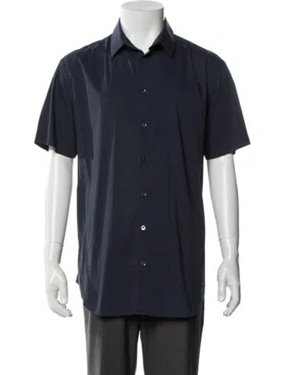 Pre-owned Giorgio Armani Short Sleeve Shirt In Blue