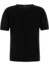 Giorgio Armani Navy Blue Viscose Blend T-shirt In Black