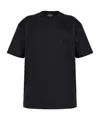 Giorgio Armani Navy Blue Viscose Blend T-shirt In Black