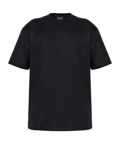 GIORGIO ARMANI GIORGIO ARMANI LOGO EMBROIDERED CREWNECK T-SHIRT