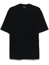 Giorgio Armani Short Sleeve Textured T-shirt With Relaxed Fit In Blue