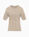 Giorgio Armani Short-sleeved Cashmere And Silk Jumper In Neutral