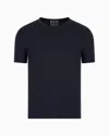 Giorgio Armani Official Store Short-sleeved Cashmere Icon Jumper In Navy Blue
