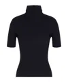 Giorgio Armani Short-sleeved Cashmere Rollneck Jumper In Black