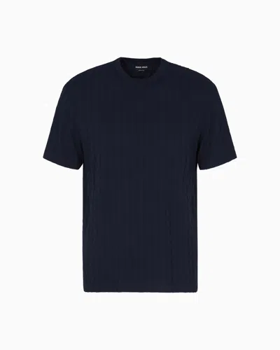 Giorgio Armani Short-sleeved Crew-neck Jumper In Cashmere And Silk