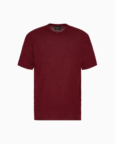 Giorgio Armani Short-sleeved Crew-neck Jumper In Cashmere And Silk