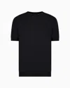 Giorgio Armani Official Store Silk And Cotton Crew-neck Jumper In Black