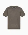 Giorgio Armani Short-sleeved, Crew-neck Jumper In Silk And Cotton In Black