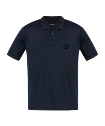 Giorgio Armani Short-sleeved Polo Shirt In Blue