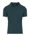 Giorgio Armani Woods Green Viscose Polo With Polo Collar In Green