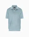 Giorgio Armani Short-sleeved Polo Shirt In Linen Jersey