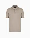 Giorgio Armani Short-sleeved Polo Shirt In Pure Linen Jersey In Sand
